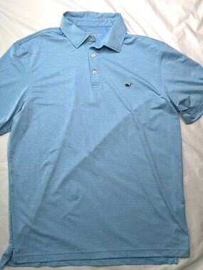 Vineyard Vines Polo Shirt Mens Large Blue On-The-Go Sankaty Golf Performance